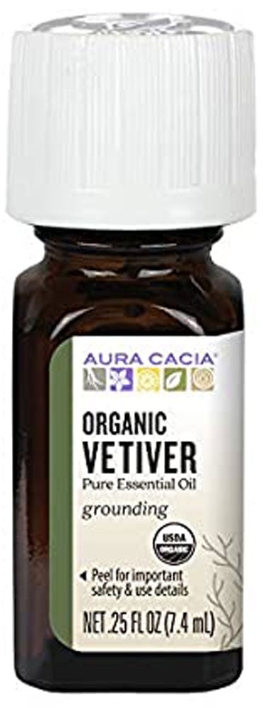 AURA CACIA Vetiver Essential Oil Organic (7.4 ml)