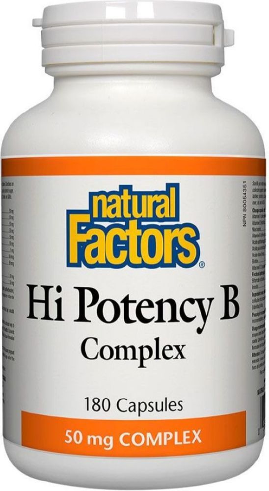 NATURAL FACTORS High Potnecy B-Complex (50 mg - 180 caps)
