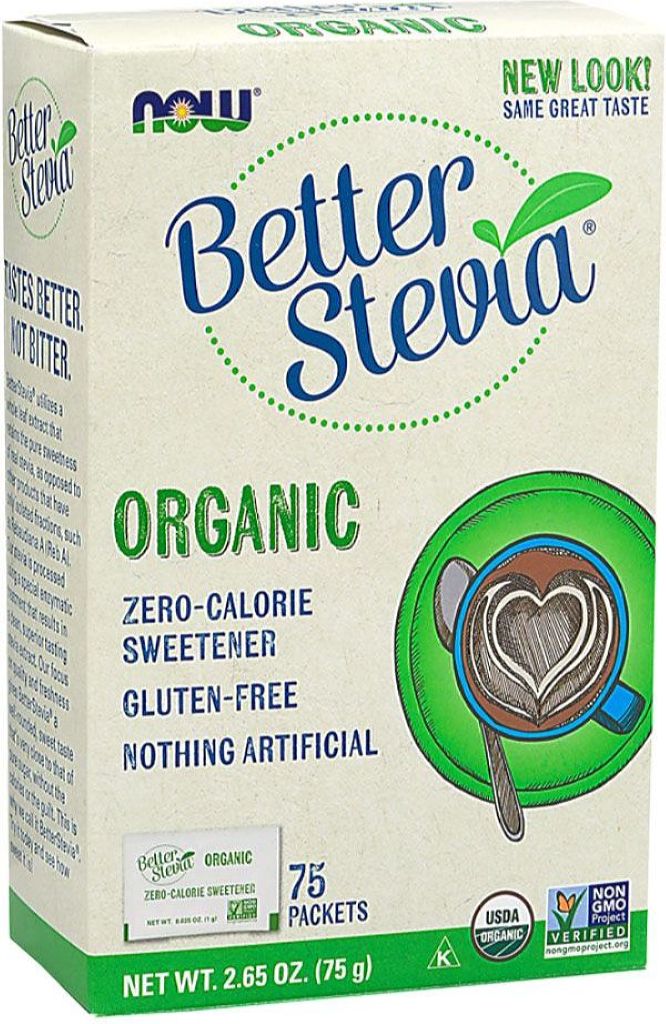 NOW Better Stevia Organic Stevia w/inulin ( 75 pkts )