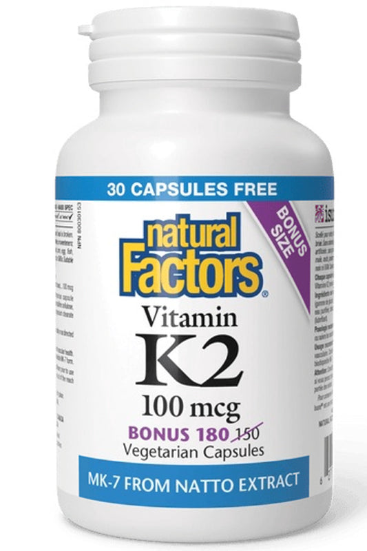 NATURAL FACTORS Vitamin K2 (100 mcg - 180 veg caps)