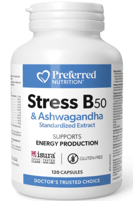 PREFERRED NUTRITION Stress B50 Ashwagandha (120 veg caps)