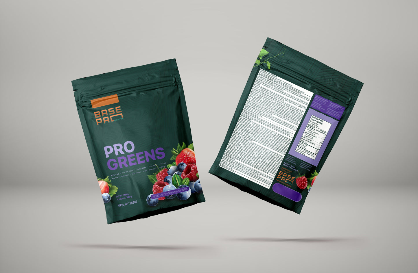 BASE PRO NUTRITION Pro Greens (Mixed Berry - 300 grams)