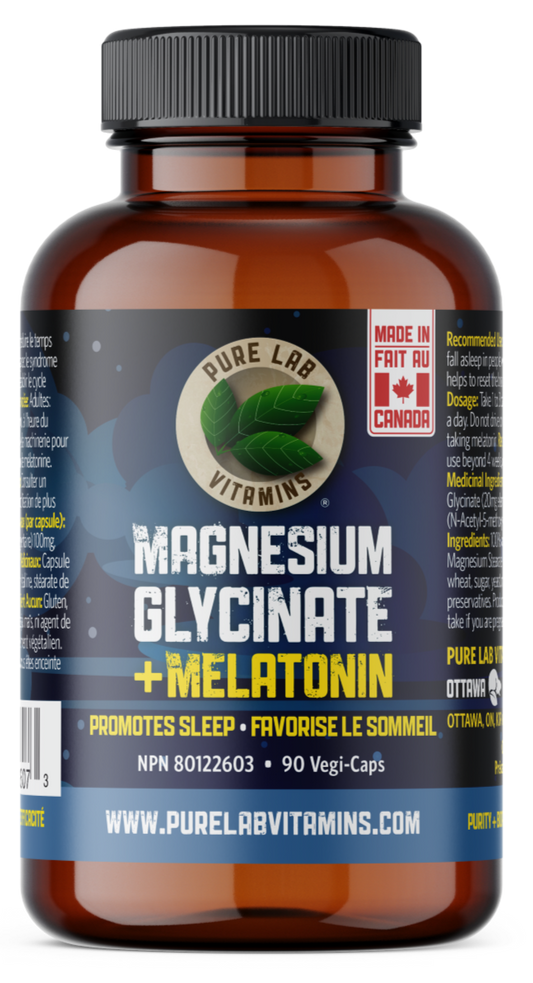 PURE LAB Magnesium Glycinate + Melatonin (90 veg caps