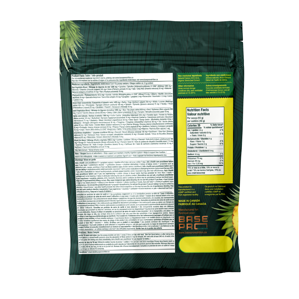 BASE PRO NUTRITION Pro Greens (Pineapple - 300 gr)