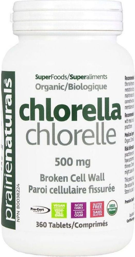 PRAIRIE NATURALS Organic Chlorella Tabs (360 tabs)