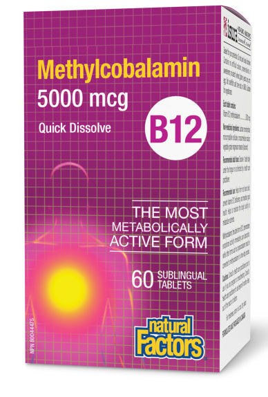 NATURAL FACTORS Vitamin B12 (5000 mcg - 60  sub tabs)