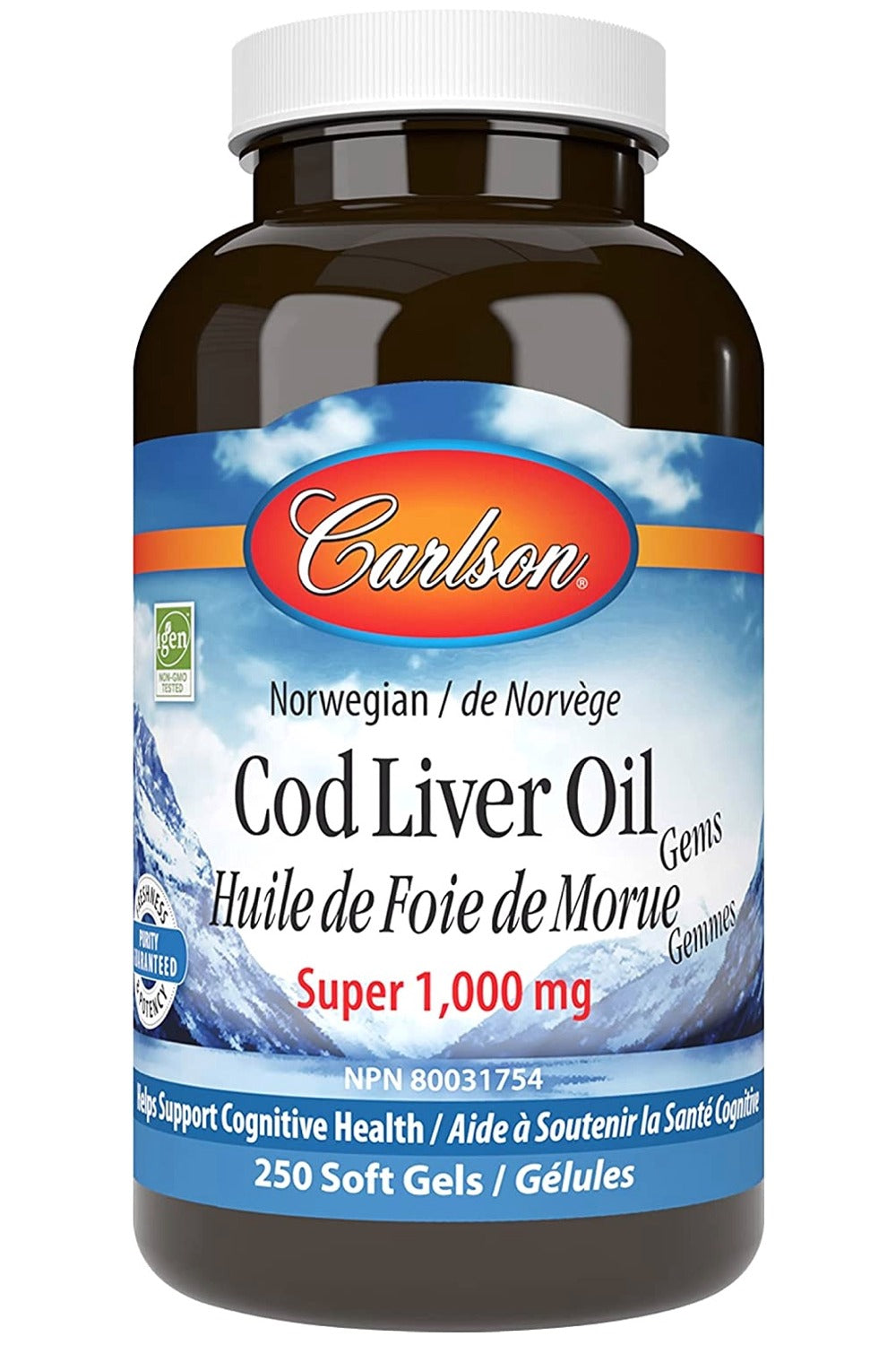 CARLSON Cod Liver Oil (1,000 mg - 250 Softgels)