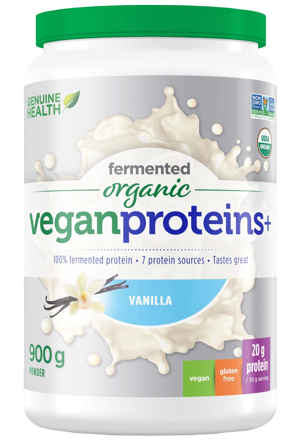 GENUINE HEALTH Fermented Organic Vegan Proteins+ (Vanilla - 900 gr)