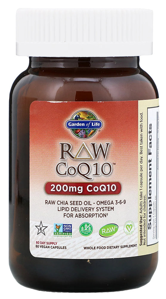 GARDEN OF LIFE Raw CoQ10 (200 mg - 60 veg caps)