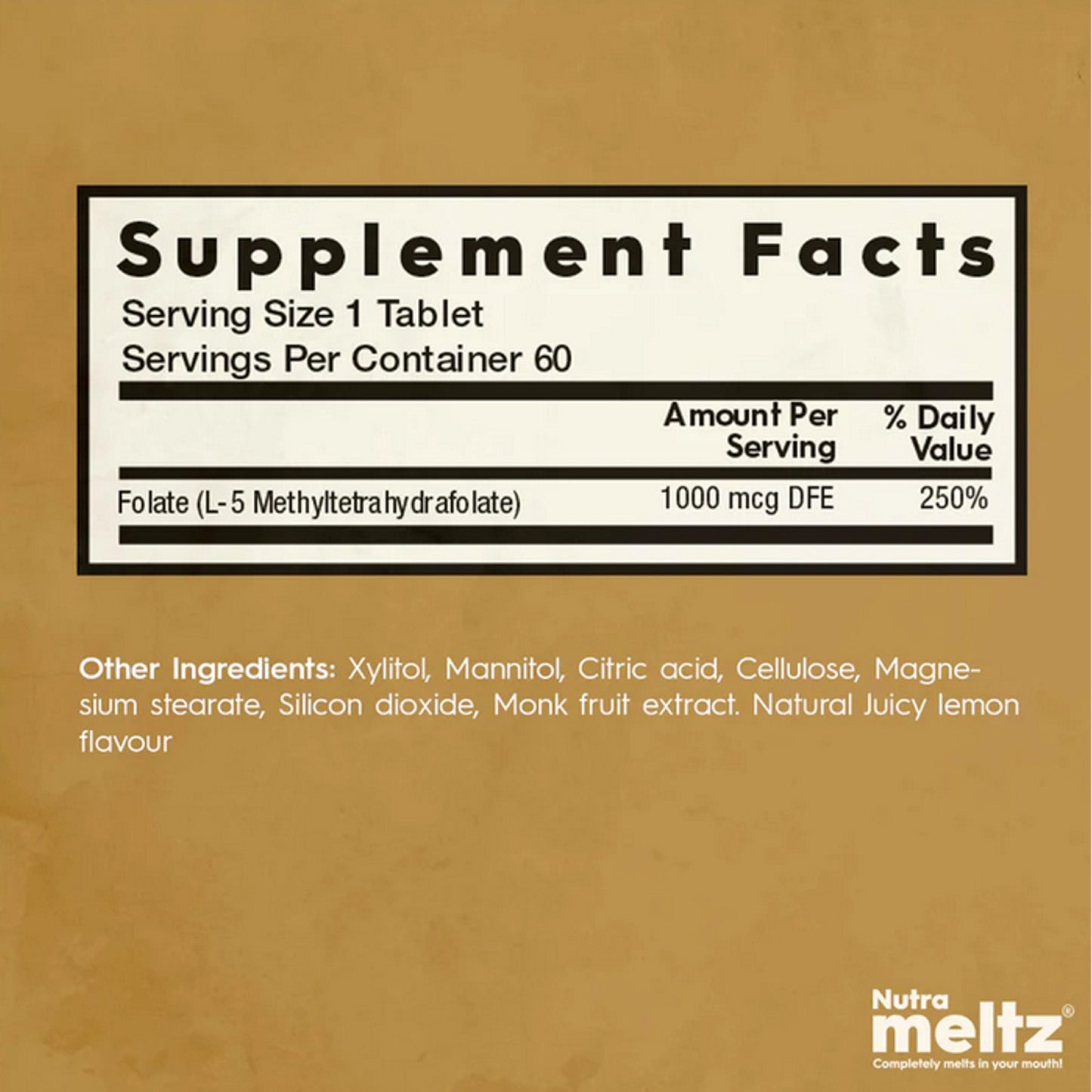 NUTRAMELTZ Folate L-MTHF (1 mg - 60 Melts)